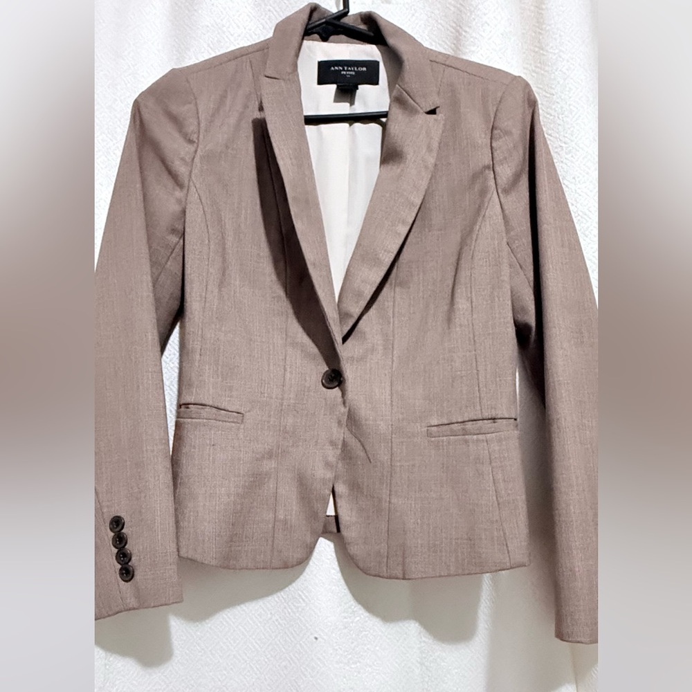 Ann Taylor Tan Blazer Classic Suit Jacket